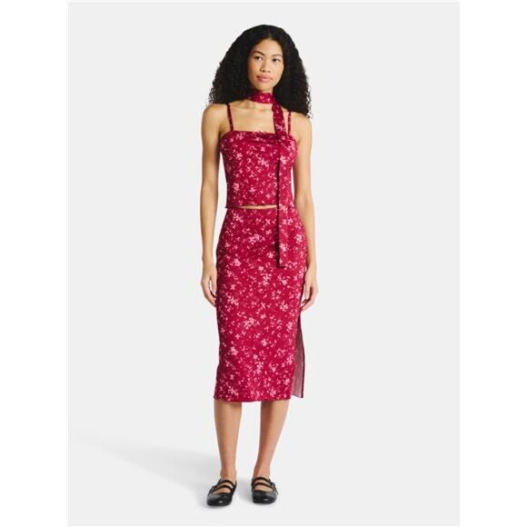 Cami and Midi Skirt with Scarf Set, 3-Piece, Women's - Picture 1 of 4